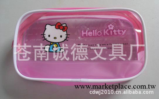 加工定制 時尚個性pvc筆袋 hello kitty卡通PVC筆袋工廠,批發,進口,代購