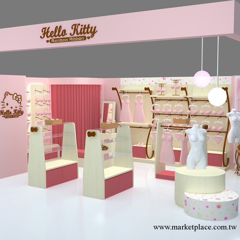 hello kitty少女內衣 展示櫃設計制作裝修工廠,批發,進口,代購