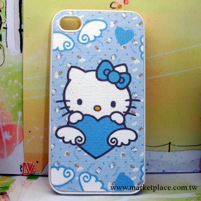 iphone4/4s情侶保護套定做手機套個性貼皮來圖定制Hello Kitty工廠,批發,進口,代購