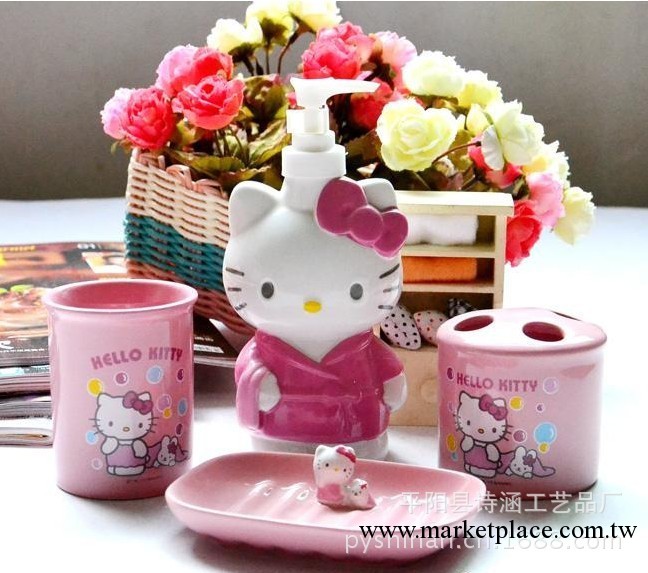 爆款時尚創意Hello kitty 陶瓷衛浴四件套　立體造型超級卡哇伊工廠,批發,進口,代購