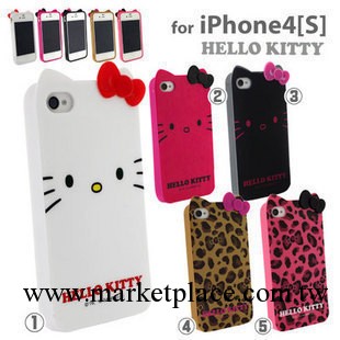 iphone5 HELLO KITTY 豹紋蝴蝶結 軟矽膠手機保護套 外殼TPU工廠,批發,進口,代購