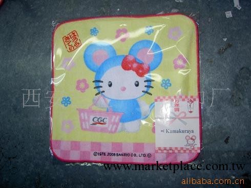 disney,hello kitty授權類活性割絨印花方巾，優質原料，精心加工工廠,批發,進口,代購