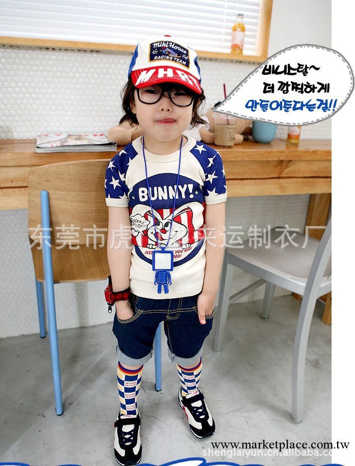 2012新款韓版童裝可愛兔子短袖T恤批發・進口・工廠・代買・代購