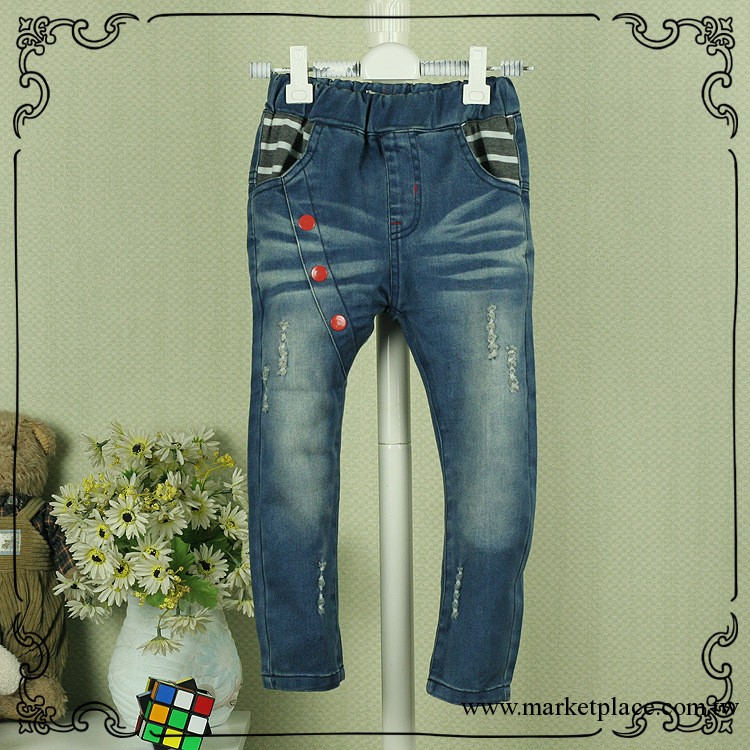 2013秋季新款童裝 外貿原單女童牛仔褲彈力松緊腰廠傢直銷 批發工廠,批發,進口,代購