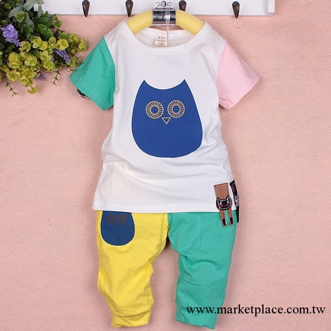 純棉奧代爾/兒童全棉童套裝/夏季童套裝清倉處理便宜童裝工廠,批發,進口,代購