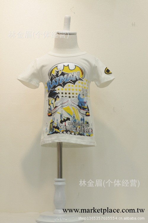 新款夏裝韓版童裝外貿 純棉中小童圓領短袖T恤 蝙蝠俠兒童T恤 潮工廠,批發,進口,代購