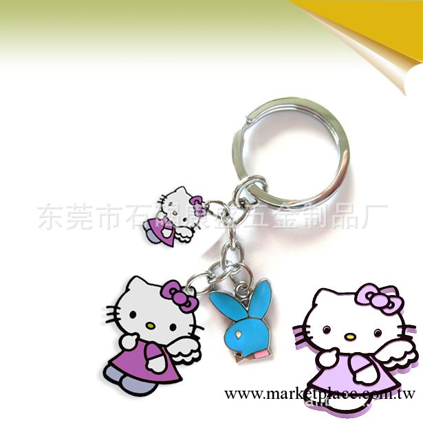 【2012新款上市】Hello Kitty創意新型鑰匙扣,定制金屬鑰匙鏈配飾工廠,批發,進口,代購