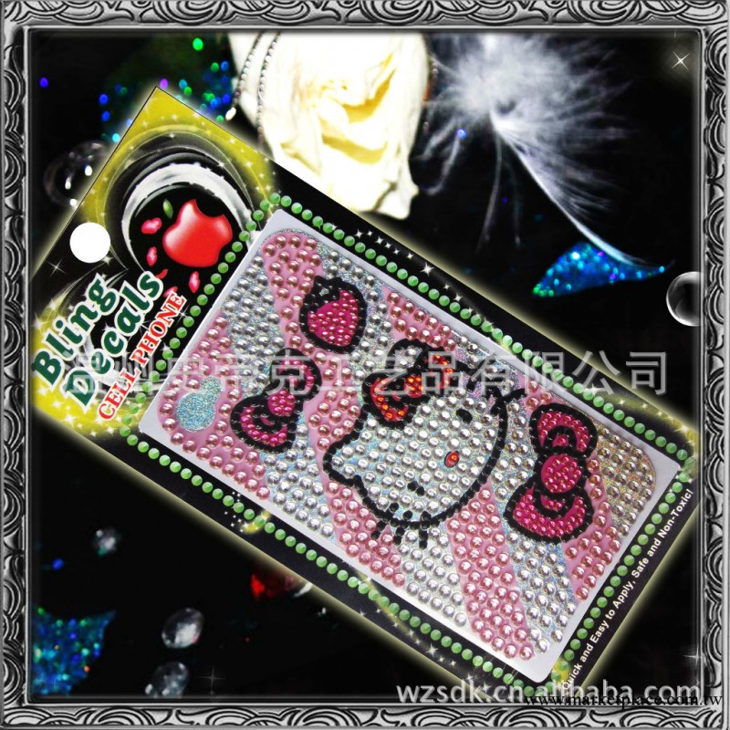 hello kitty 手機貼 Iphone4 適用 支持定做 批發 手機貼鉆工廠,批發,進口,代購