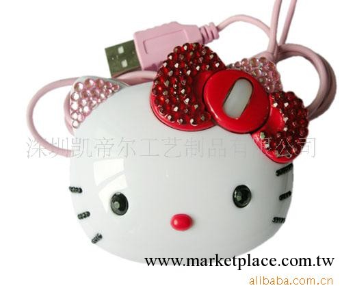 供應HELLO KITTY 鑲鉆鼠標 設計獨特禮品鼠標工廠,批發,進口,代購