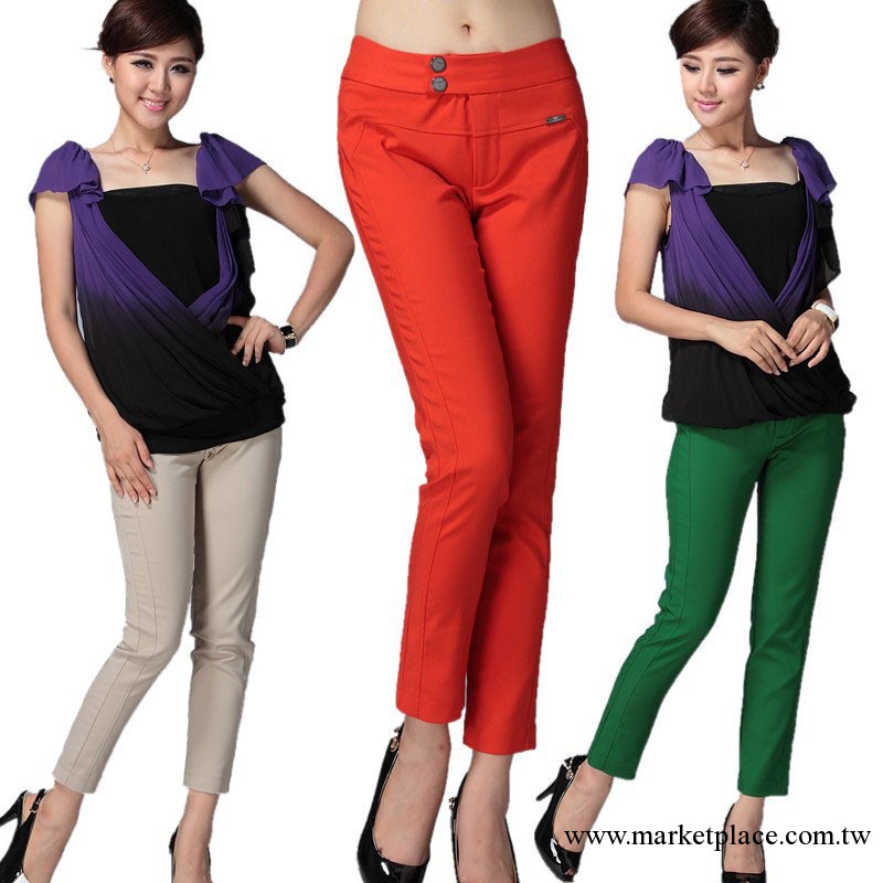 9九分褲2013夏季高端大氣大牌女褲外貿原單韓國女裝褲子批發ji463工廠,批發,進口,代購