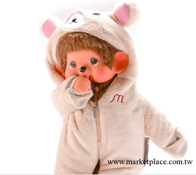 正版Monchhichi/蒙奇奇 45cm   輕 松熊 風衣款工廠,批發,進口,代購