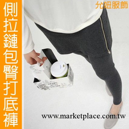 2012秋冬新款 韓國原單 加厚加絨側拉鏈包臀裙褲 假兩件打底褲工廠,批發,進口,代購