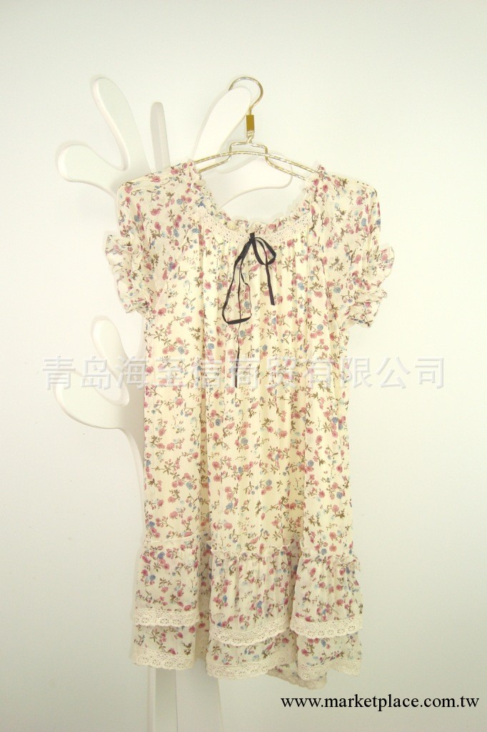 2013韓國外貿原單新款復古碎花蕾絲清新雪紡連衣裙工廠,批發,進口,代購