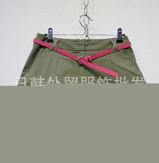 13韓國原單 春夏新款拼接荷葉邊顯瘦綠色短褲裙褲韓版女工廠,批發,進口,代購
