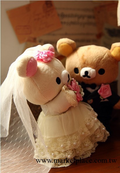 歐麥奇 輕松熊毛絨玩具婚紗小熊公仔 婚慶禮品 結婚紀念品工廠,批發,進口,代購