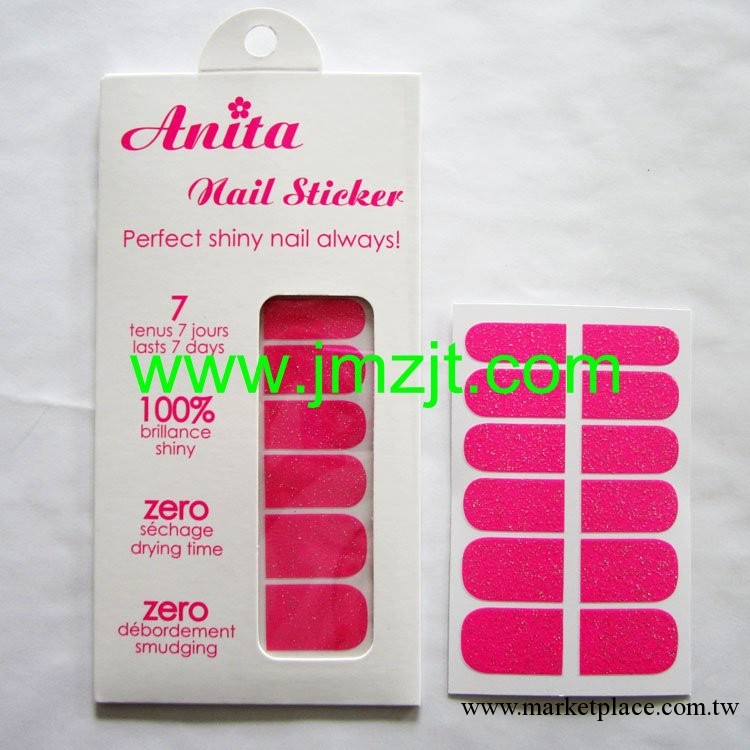 Anita 13夏季 熒光桃紅指甲貼 美甲貼閃粉 Full Nail JY12B-10工廠,批發,進口,代購