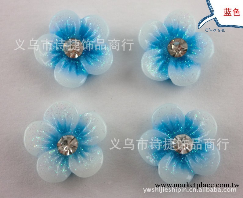 直銷美甲飾品 指甲配件 流行飾品 12MM樹脂花 蘭色樹脂梅花工廠,批發,進口,代購
