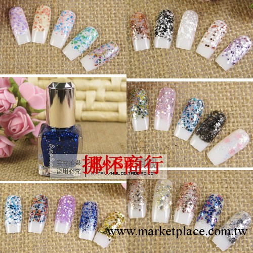 批發 6020超閃大亮片指甲油 彩色 紫色 粉色 金色 白色 藍色12ml工廠,批發,進口,代購