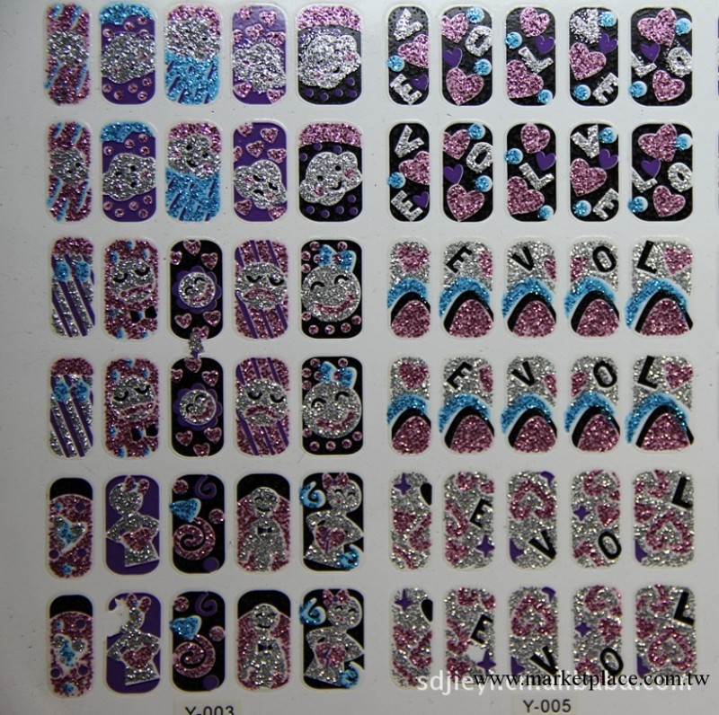 閃銀指甲貼紙 個性閃銀 貼紙 全美貼 指甲貼膜 美甲工廠,批發,進口,代購