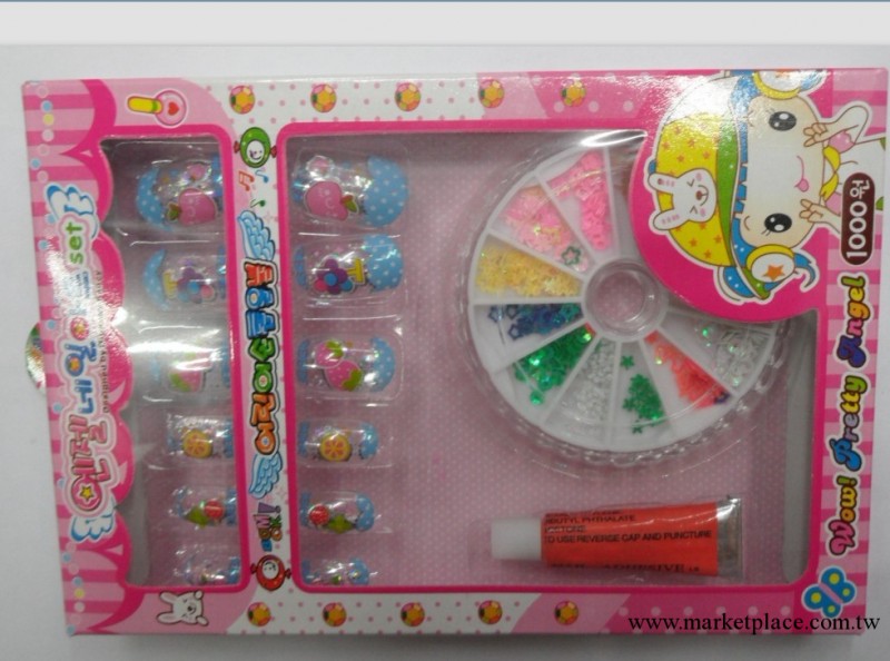 美甲用品 美甲工具,閃片套裝送十二片水果圖指甲片 與膠水工廠,批發,進口,代購