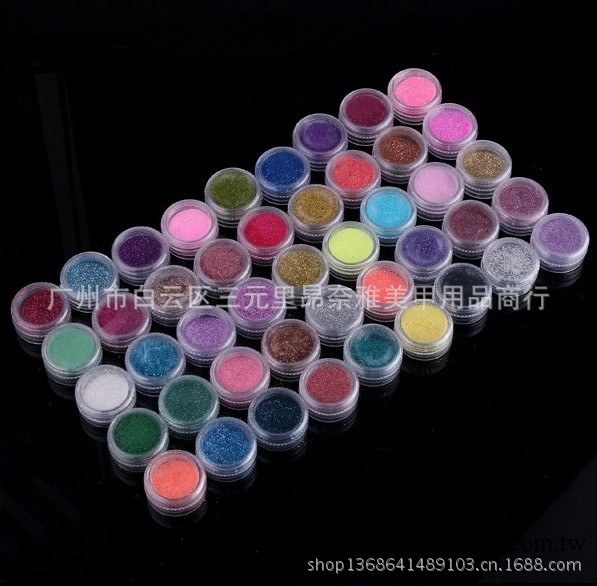 美甲用品 45色超亮閃粉套裝 閃粉小亮片套裝 專業美甲閃粉 亮粉工廠,批發,進口,代購