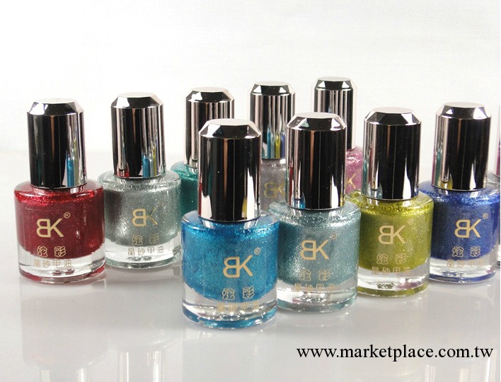 批發2013新款 BK美甲 BK晶砂晶沙指甲油 磨砂帶閃粉效果 10ml工廠,批發,進口,代購