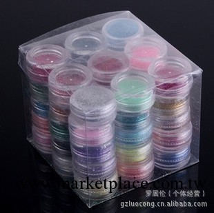 美甲工具 幹閃粉 超細 鐳射粉 45色 套裝工廠,批發,進口,代購