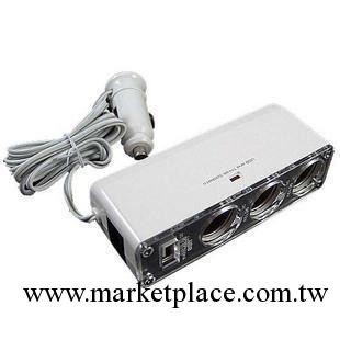 正品一分三車載點煙器 一拖三帶USB  汽車點煙器 黑白可選 0096款工廠,批發,進口,代購