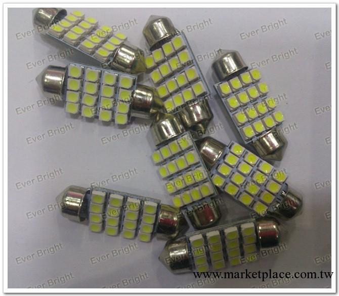 汽車LED雙尖 16SMD-1210閱讀燈/車頂燈/牌照燈/後備箱燈批發・進口・工廠・代買・代購