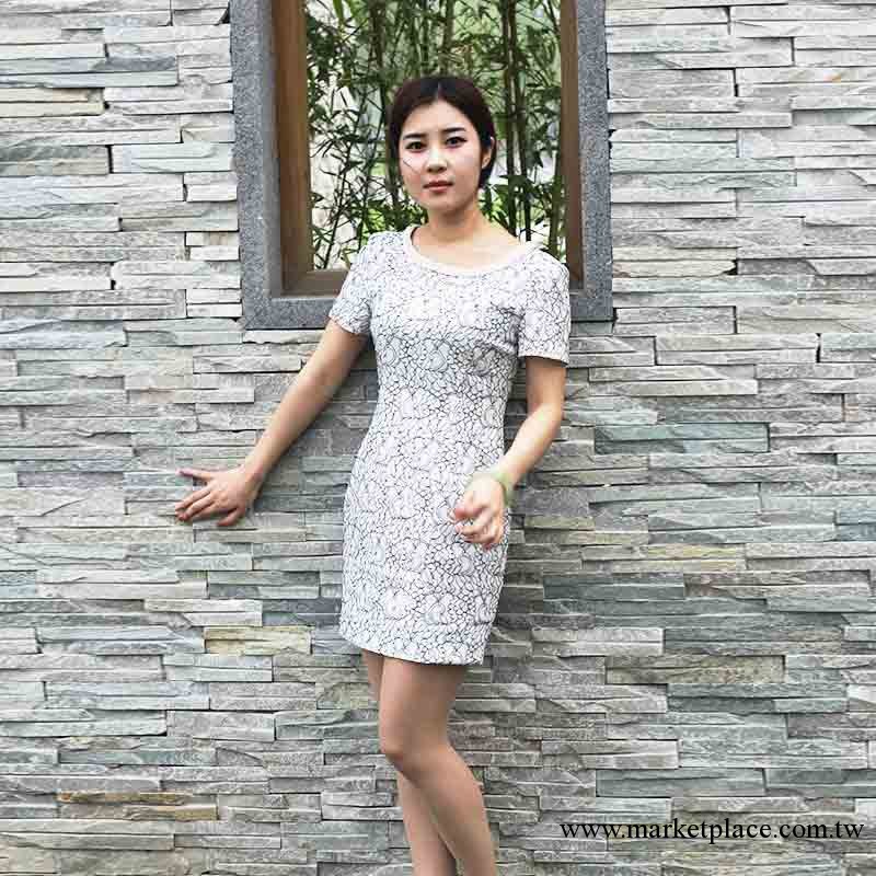 2013外貿原單女裝代理新款蕾絲花紋珍珠圓領修身韓版連衣裙30004工廠,批發,進口,代購