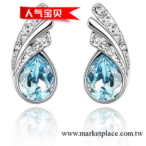 0254Ⅷ奧地利元素高檔水晶飾品優雅百搭水滴飄曳耳釘工廠,批發,進口,代購