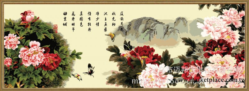 數字油畫批發，外貿專供，廠傢直銷  50*150cm    富貴牡丹工廠,批發,進口,代購