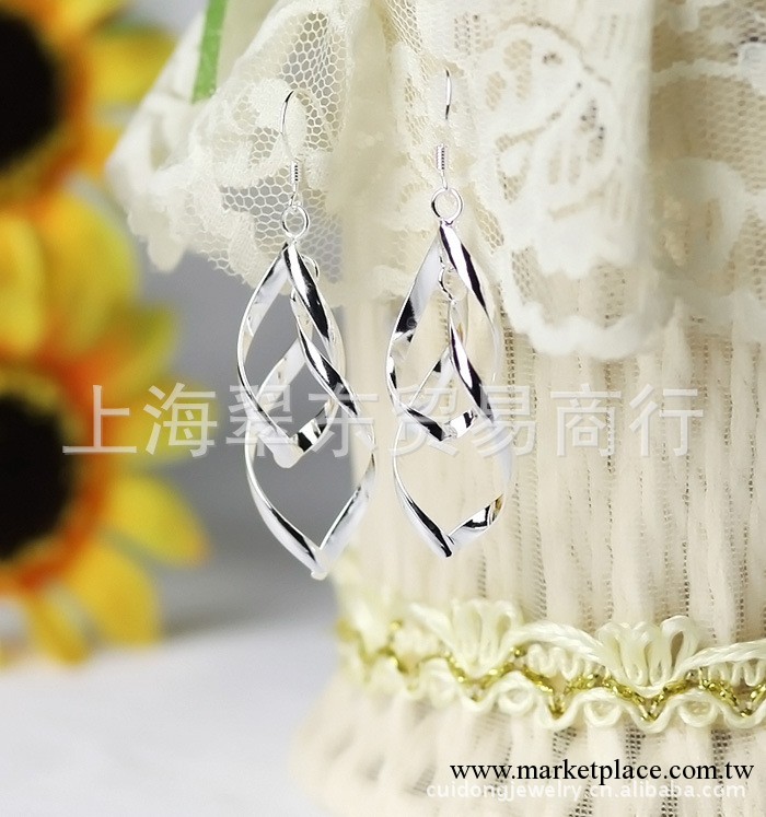 飾品批發 環保銅電鍍925純銀耳環 雙芭蕉耳環 手工耳環 E019工廠,批發,進口,代購