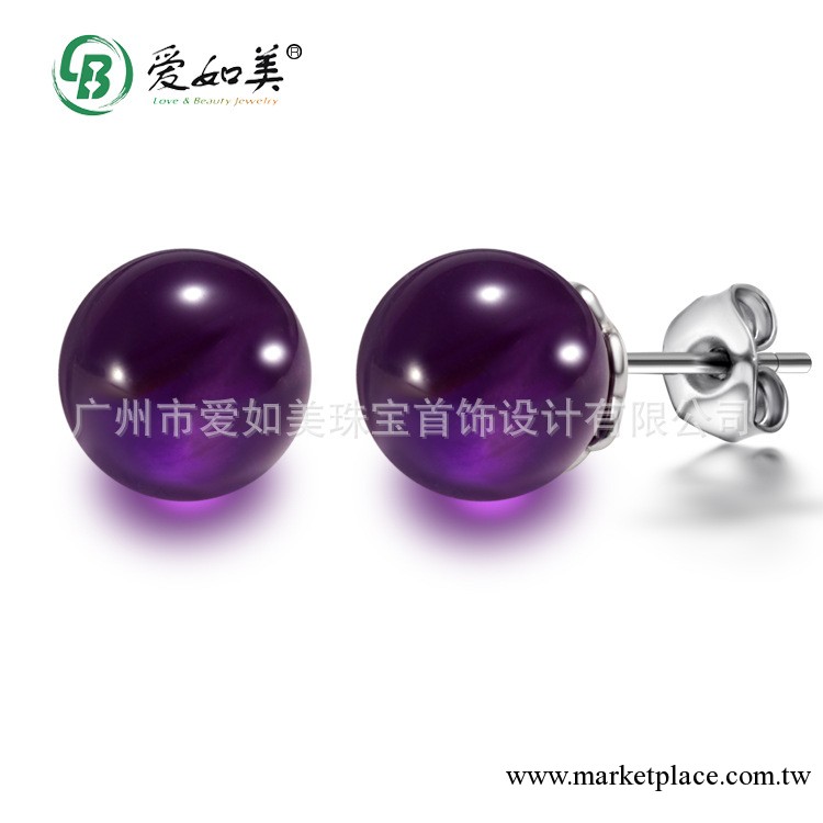 正品925純銀 天然紫水晶耳釘 水晶耳環 時尚首飾品批發工廠,批發,進口,代購