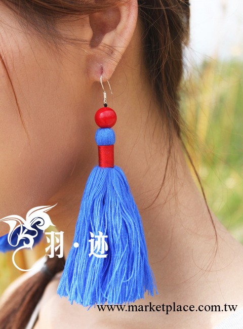 棉線長穗流蘇耳環 楊麗萍 中國風 民族服飾 夏裝工廠,批發,進口,代購
