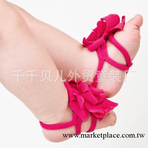 廠傢直銷-嬰兒腳花/寶寶腳花Barefoot Sandals/shoes flower工廠,批發,進口,代購