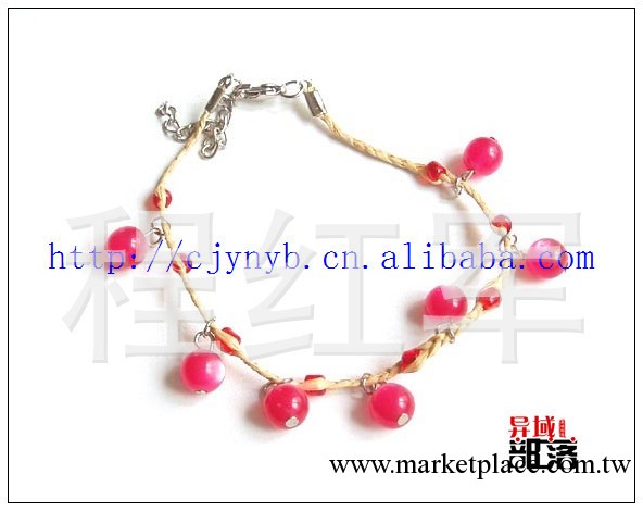 地攤新產品 地攤批發 小禮品 小商品 女士飾品 拉菲草腳鏈L0529-3工廠,批發,進口,代購