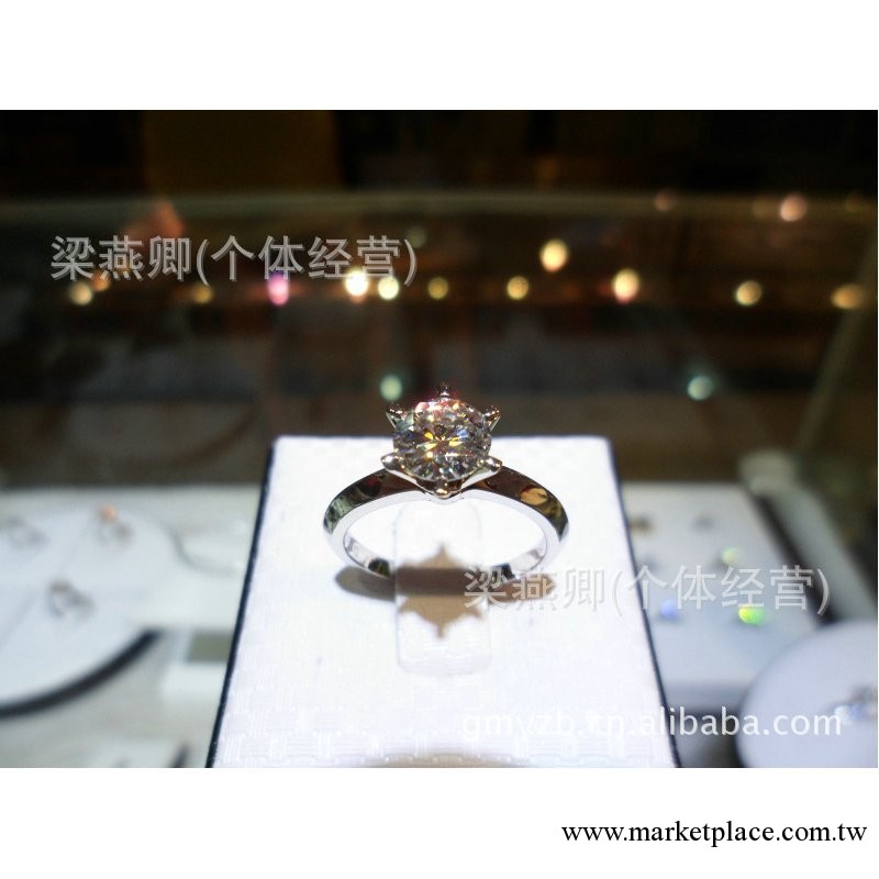 熱銷美國moissanite莫桑石莫桑鉆石1克拉蒂芙尼結婚戒指現貨定制工廠,批發,進口,代購