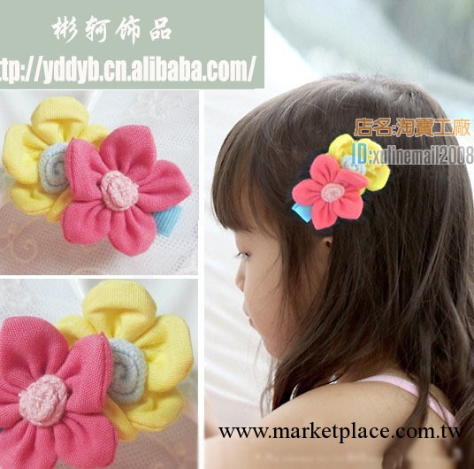 韓國雙朵花夾子 韓式邊夾 飾品批發 兒童飾品批發 直銷 J012工廠,批發,進口,代購