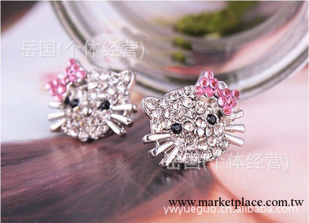 廠傢供應 hello kitty 耳釘，hello kitty 套裝耳釘項鏈工廠,批發,進口,代購