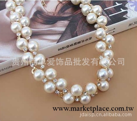 合金飾品批發|韓版飾品批發珍珠鎖骨鏈批發|雙排珍珠鎖骨鏈批發網工廠,批發,進口,代購