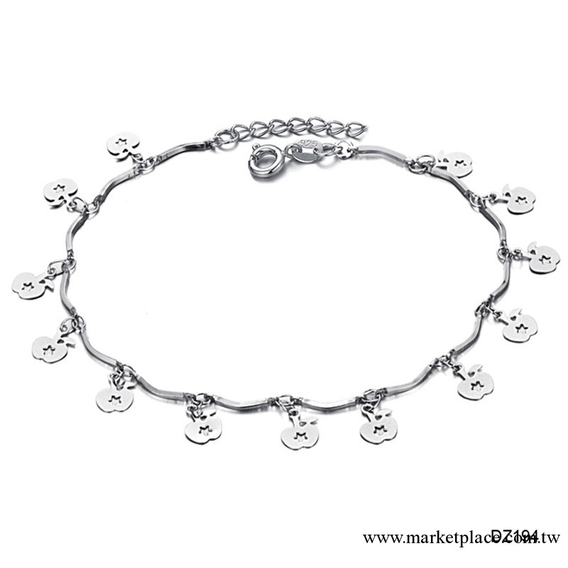 Platinium Plated Anklets 創意首飾 鍍白金女士腳鏈 防過敏 194工廠,批發,進口,代購