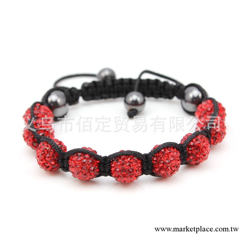 香巴拉飾品shamballa10mm精美鉆球9鉆手鏈 手工編織軟陶個性手鏈工廠,批發,進口,代購