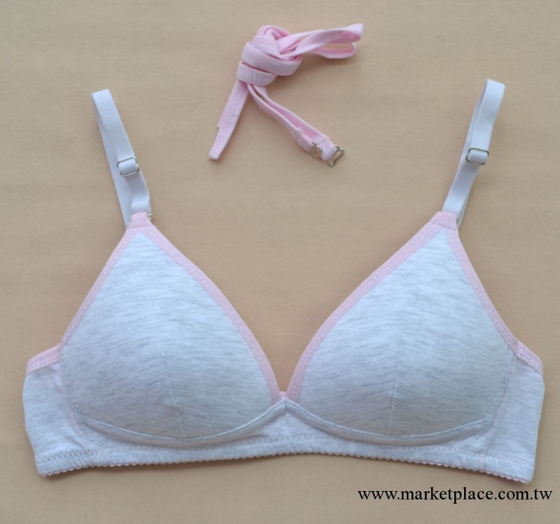 高品質純棉少女文胸 純色運動無鋼圈發育期學生內衣工廠,批發,進口,代購