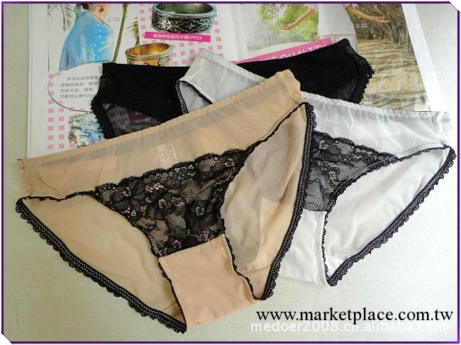 工廠外貿原單出口尾貨DKNY蕾絲網佈三角內褲內衣小量批發1653工廠,批發,進口,代購