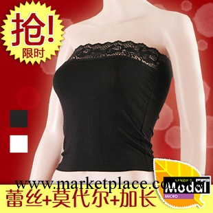 韓版抹胸 莫代爾長款蕾絲裹胸 純棉吊帶打底內衣文胸 加長抹胸工廠,批發,進口,代購