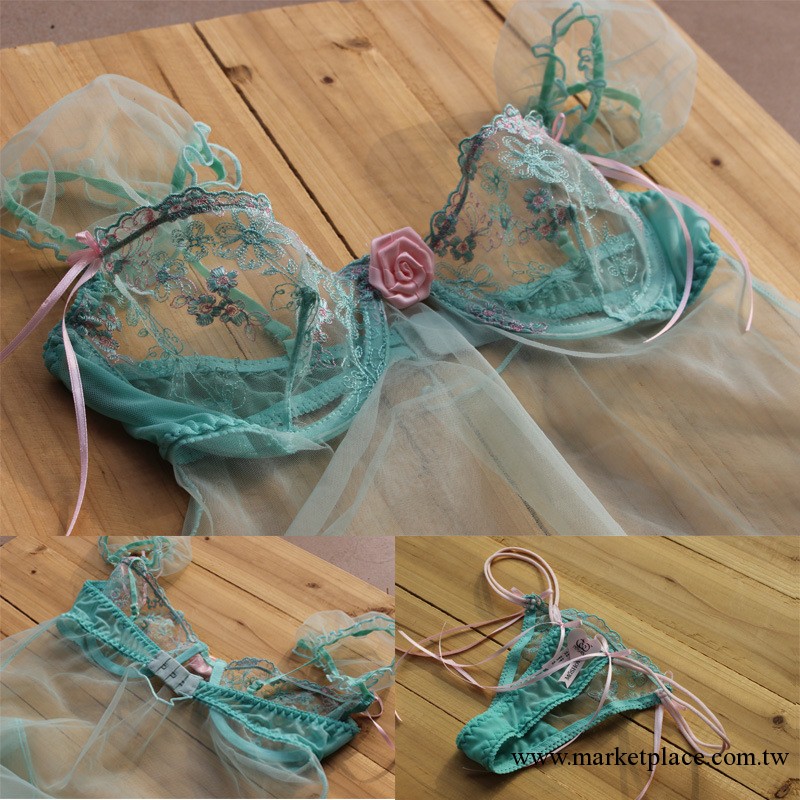 法國MOSHOW品牌 高檔刺繡蕾絲鋼托性感透明玻璃紗情趣內衣工廠,批發,進口,代購