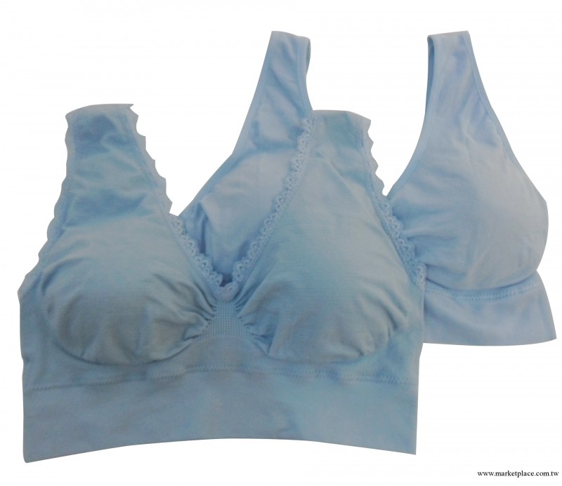 爆款！貝薇雅廠傢少女雙層無縫運動內衣 蕾絲睡眠文胸瑜伽背心工廠,批發,進口,代購