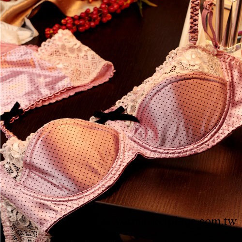 英倫圓點綢面超薄蕾絲性感內衣套裝工廠,批發,進口,代購