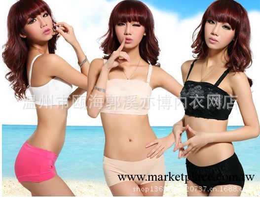 超厚 加厚4cm 小胸平胸 聚攏調整型少女內衣蕾絲抹胸式防走光文胸工廠,批發,進口,代購